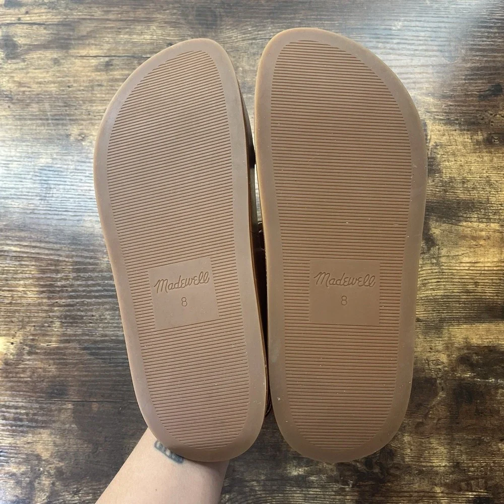 Madewell The Emmalee Sandal English Saddle Tan Leather Platform Puffy Size 8